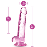 Naturally Yours 7" Crystalline Dildo Rose