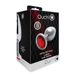 Ouch! Round Gem Butt Plug Large Ruby Red OU795