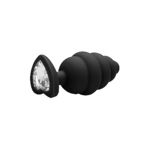Regular Ribbed Diamond Heart Plug - OU457BLK