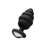 Regular Ribbed Diamond Heart Plug - OU457BLK