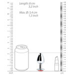 OUCH! ROUND GEM BUTT PLUG  MED SILVERRUBY RED OU794SIL