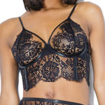 Coquette- Ensemble 3 pcs Bra GarterBelt & Panty Lg