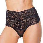 Coquette- Highwaist Lace Thong os blk 22333