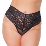 Coquette- Highwaist Lace Thong osxl blk 22333X