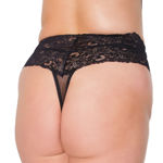 Coquette- Highwaist Lace Thong osxl blk 22333X