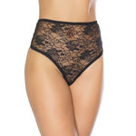 Coquette- High Waisted Lace Thong OS BLK 22134