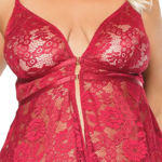 COQUETTE- Babydoll en dentelle rouge OSXL 22111X