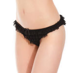 Coquette Panty Ruffle Mesh 174 OSXL  Blk