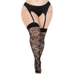 Leg Avenue – Stocking Wild Rose Net – Black – Queen
